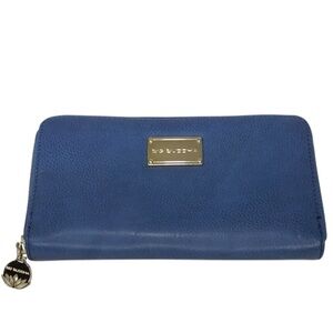 Big Buddha Blue Leather Large Women's Wallet